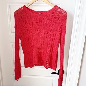 Aerie Red/Orange Loose Knit Women's Sweater Small